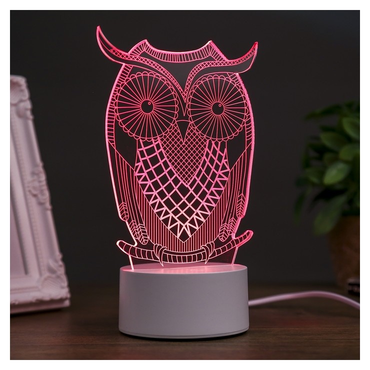 

Светильник "Большой филин" LED RGB от сети 10х12х21,4см