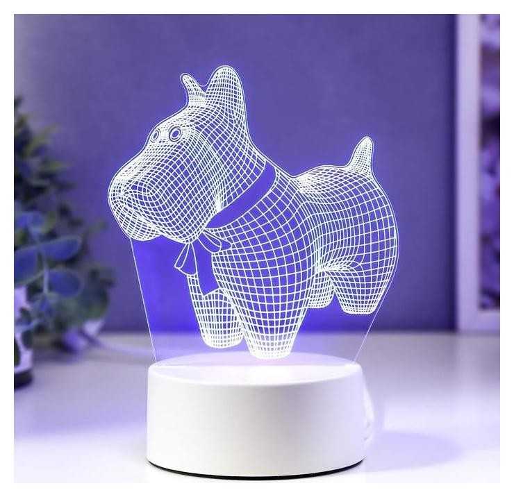 

Светильник "Собачка с бантиком" LED RGB от сети