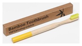 Бамбуковая зубная щетка средней жесткости в футляре из бамбука, 18х2х2 Biocase