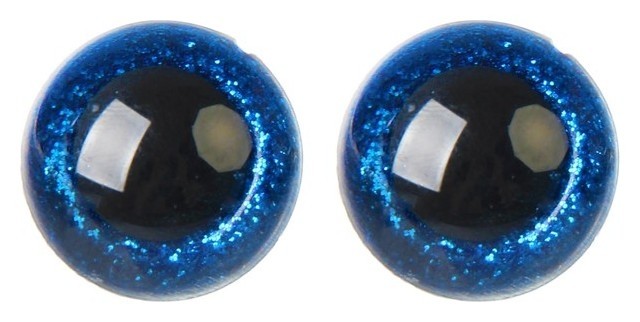 

Глаза винтовые с заглушками, «Блёстки» набор 20 шт, размер 1 шт: 2,2 см, цвет синий