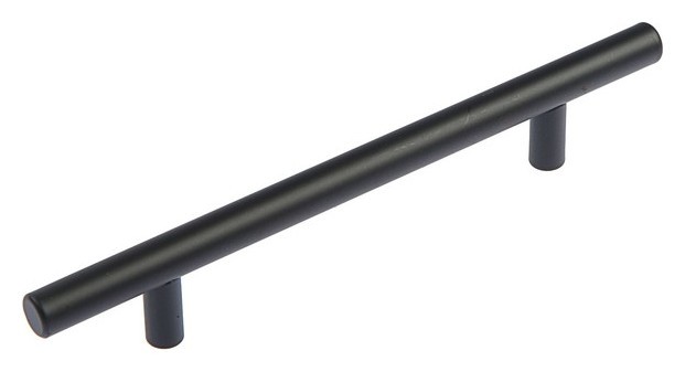 Ручка рейлинг, облегченная, D=12 мм, м/о 128 мм, цвет черный