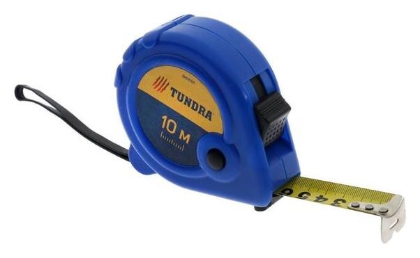 

Рулетка Tundra, пластиковый корпус, 3 фиксатора, 10 м х 25 мм, Зелёный