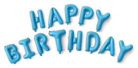 Набор фольгированных шаров 16"буквы"happy Birthday", голубой Страна Карнавалия