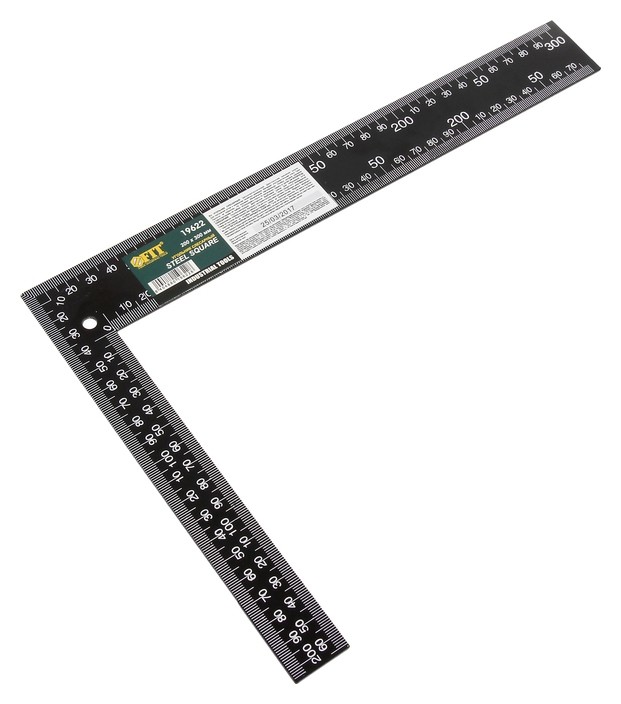 Угольник столярный Fit цельнометаллический крашеная шкала 200 х 300 мм 361₽