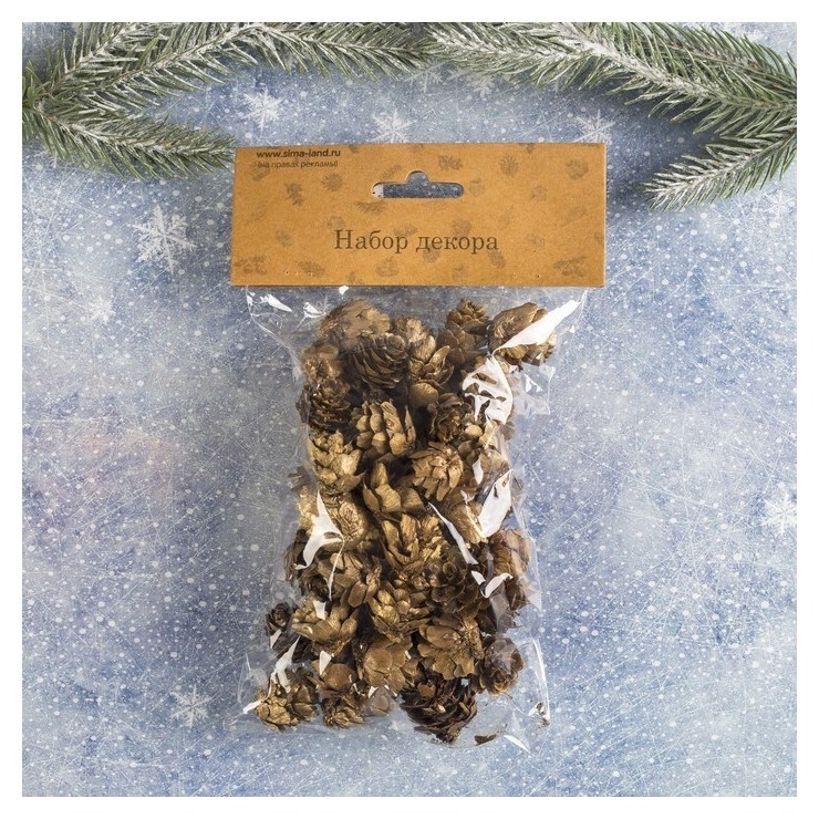 

Набор новогоднего декора "Шишки", Коричневый