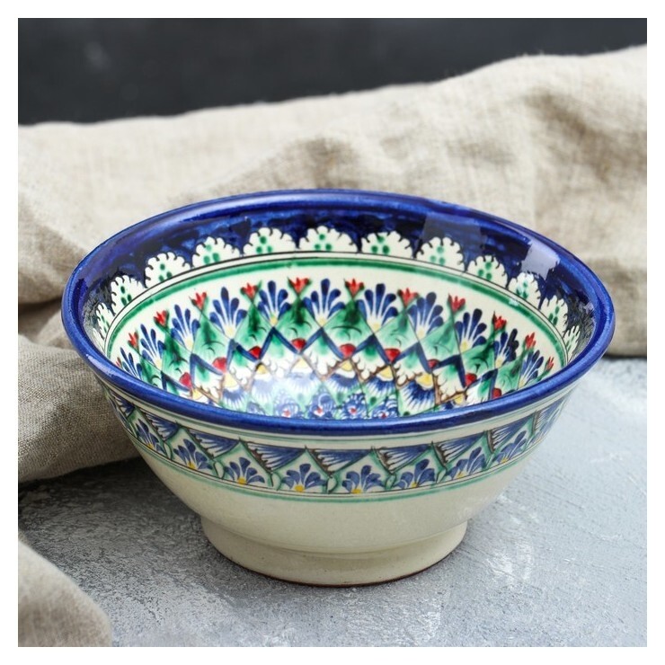 Коса большая риштанская керамика 18см/0,75л светлая  Риштанская керамика