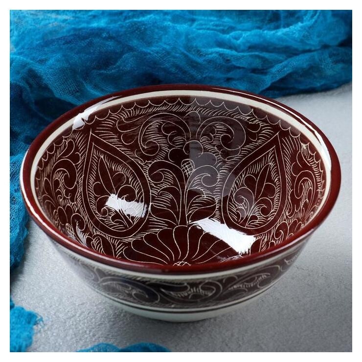 Коса средняя, 15.5 см, коричневая Риштанская керамика