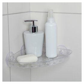 Полочка в ванную комнату угловая на присосках Bath Collection, 19×19×3 см 