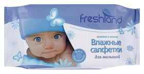 Влажные салфетки для детей Freshland, 60 шт в упак Freshland