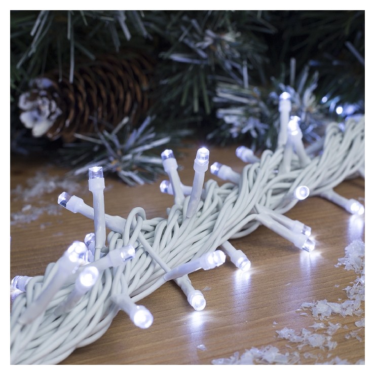 

Гирлянда "Нить" 20 м, Ip44, белая нить, 200 Led, свечение белое, 8 режимов, 220 В