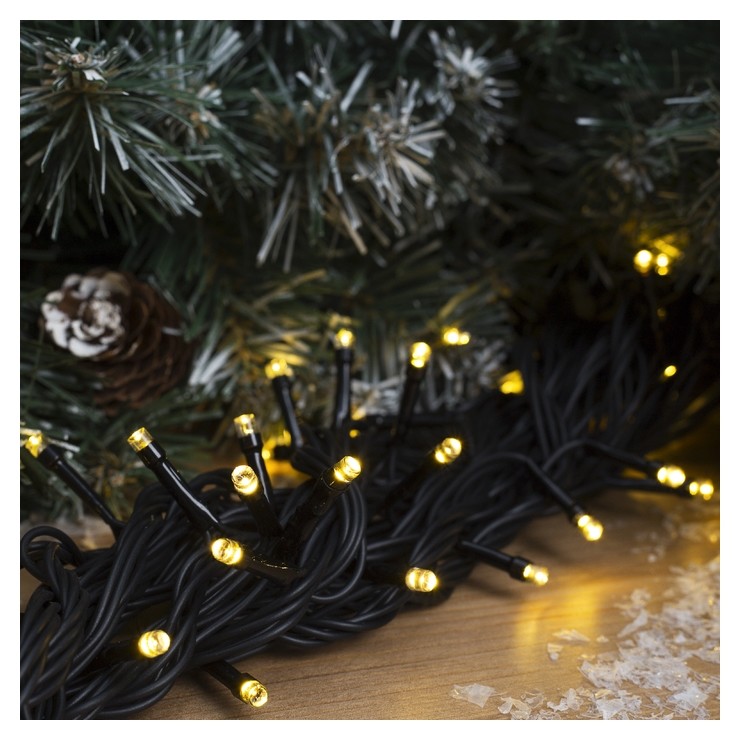 

Гирлянда "Нить" 10 м, Ip44, умс, тёмная нить, 100 Led, свечение тёплое белое, 220 В