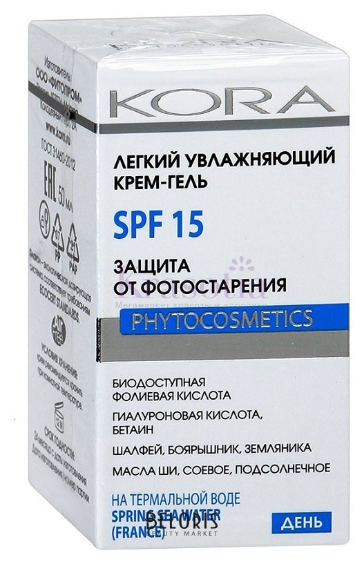Крем-гель Защита от фотостарения SPF-15 Kora