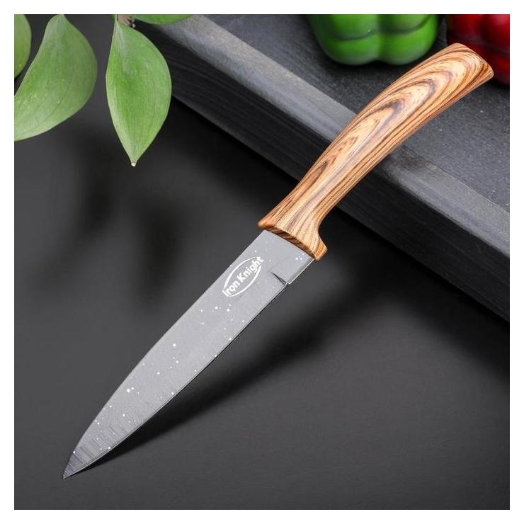 Нож с антиналипающим покрытием «Санктум», лезвие 12,5 см, цвет чёрно-коричневый