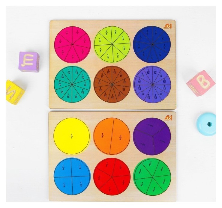 

Дроби "Круг" по методике никитина, доски: 2 шт.