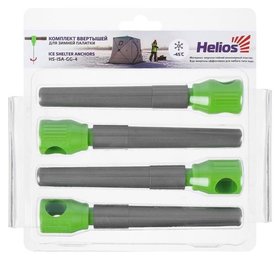 Комплект ввёртышей для зимней палатки Helios (-45), цвет серый/зелёный, 4 шт. Helios