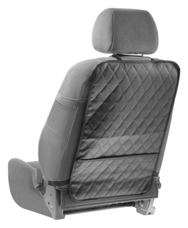 Накидка-незапинайка на спинку сидения, с карманом, экокожа, ромб, черный, размер: 60х40 см 