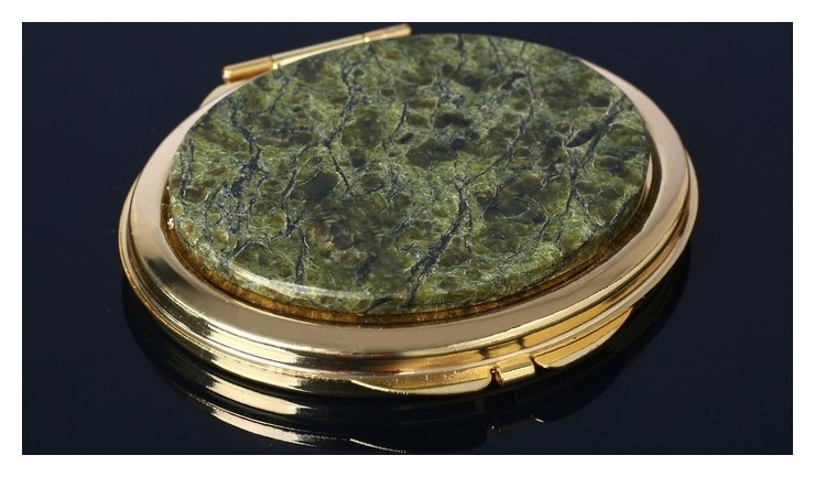 

Зеркало "Каменный блик", 7,1х6,3х1,1 см, змеевик, Зелёный