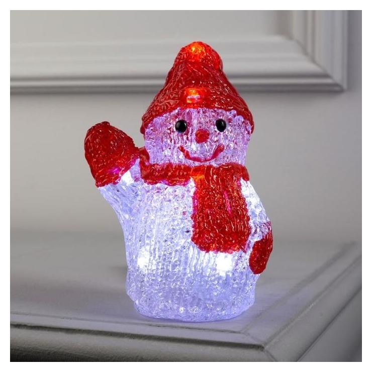 

Фигура акрил."Снеговичок маленький" 15х7х7 см, 2хаа (Не в компл), 8 Led, белый