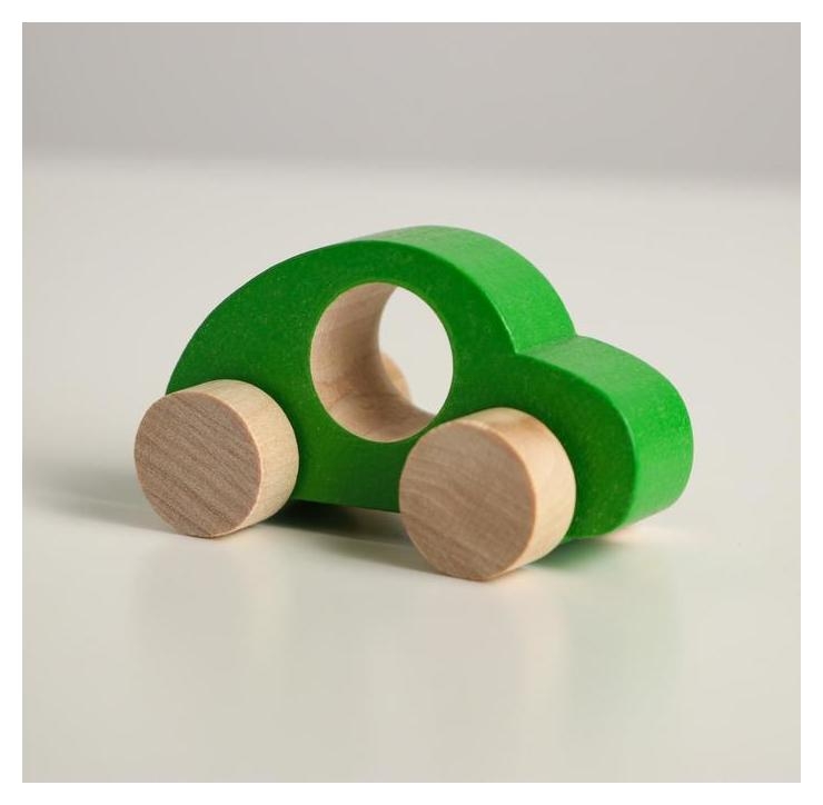 Фигурка деревянная «Каталка» «машинка томик» зелёная