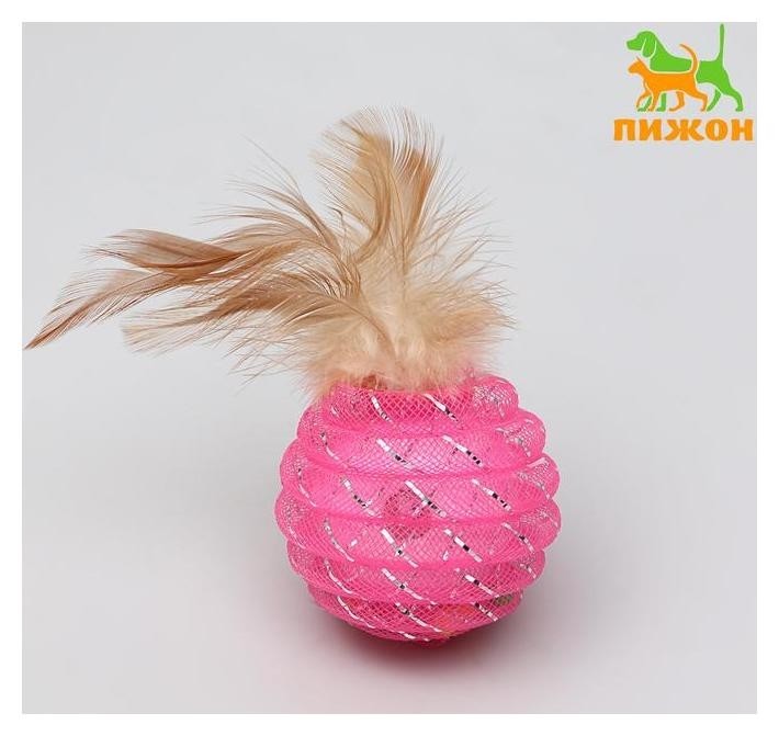 

Шар-погремушка праздничный с перьями, 4,5 см