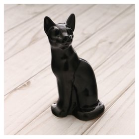 Статуэтка фарфоровая «Кошка тайка», чёрная, 10см Весёлый фарфор (Чайник)