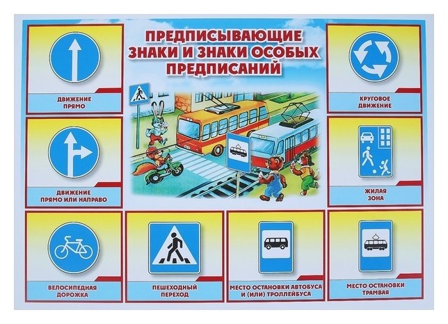 

Набор плакатов "Дорожные знаки" 4 плаката, А3