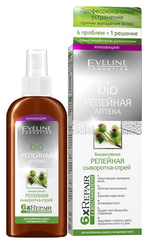 Сыворотка-спрей для волос биоактивная репейная Eveline Cosmetics