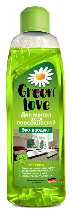 Средство моющее для всех поверхностей Универсальное с экстрактом имбиря и бамбуком Green Love