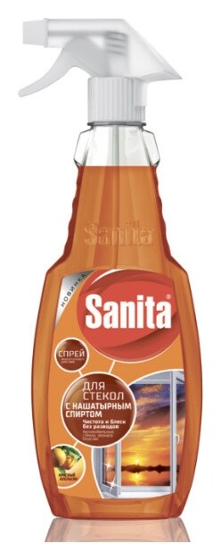 Спрей для мытья стекол с нашатырным спиртом Sanita