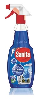 Спрей для мытья стекол Антипыль + спирт Sanita