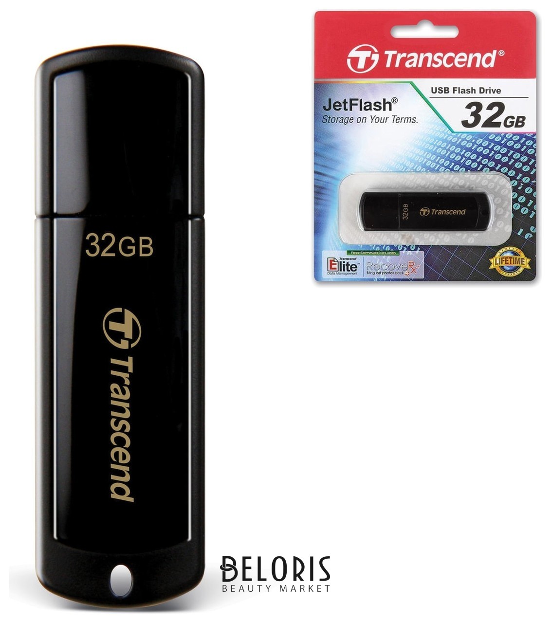 Флеш-диск 32 GB, Transcend Jet Flash 350, USB 2.0, черный, Ts32gjf350 Transcend