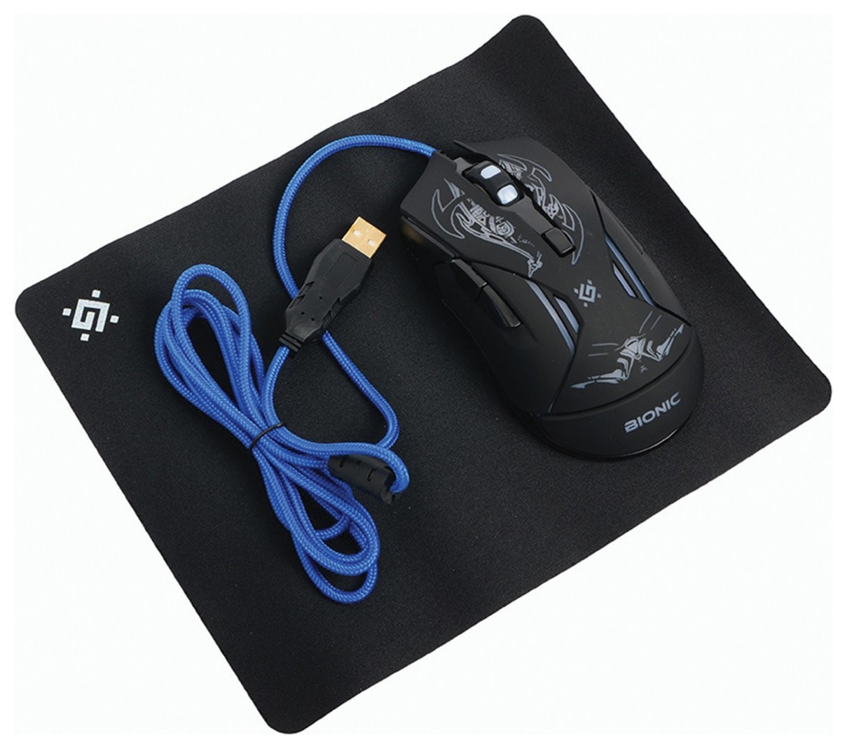 Мышь проводная игровая Defender Bionic Gm-250l, Usb, 5 кнопок + 1 колесо-кнопка, оптическая, черная, 52250
