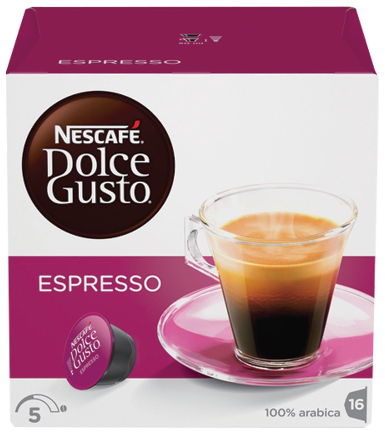

Капсулы для кофемашин Nescafe Dolce Gusto Espresso, натуральный кофе 16 шт. х 6 г, 5219839