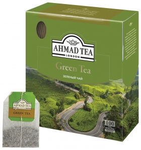 Чай Ahmad (Ахмад) "Green Tea", зеленый, 100 пакетиков по 2 г, 478i-08 Ahmad Tea