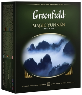 Чай Greenfield (Гринфилд) "Magic Yunnan" ("волшебный юньнань"), черный, 100 пакетиков в конвертах по 2 г, 0583-09 Greenfield