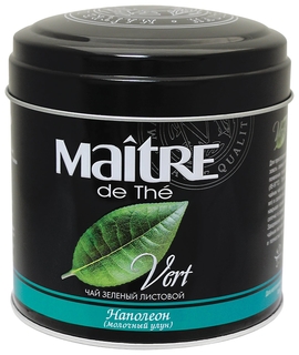 Чай Maitre (Мэтр) "Наполеон", зеленый, листовой, жестяная банка, 100 г, бар030р Maitre