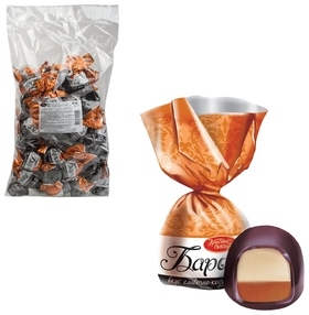 Конфеты шоколадные красный октябрь "Барокко", сливочно-кофейный крем, 1000 г, пакет, ко13343 Красный октябрь