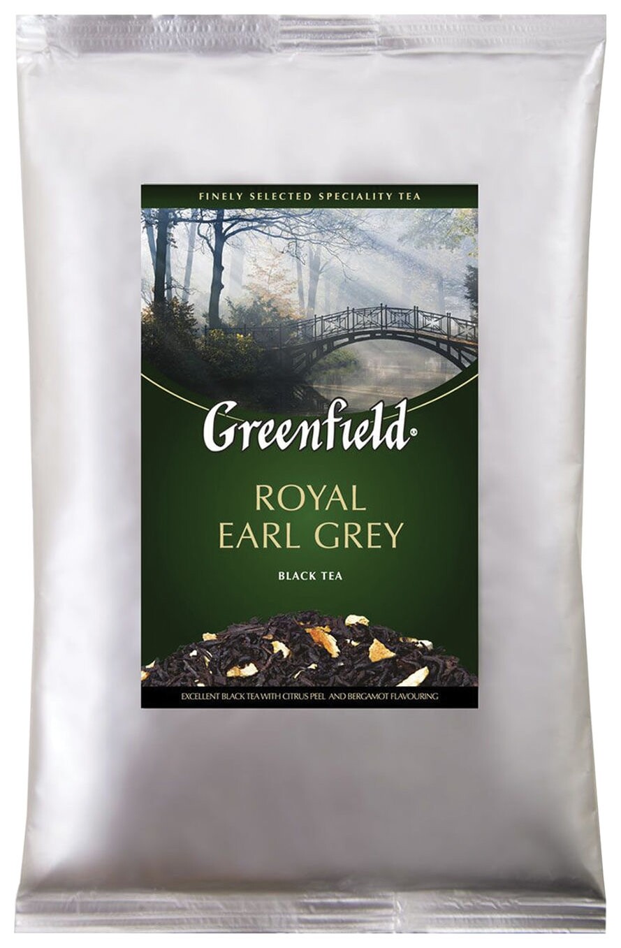 Чай Greenfield (Гринфилд) "Royal Earl Grey", черный с бергамотом, листовой, 250 г, пакет, 0975-15 Greenfield