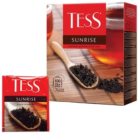 Чай Tess (Тесс) "Sunrise", черный цейлонский, 100 пакетиков по 1,8 г, 0918-09 Tess