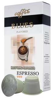 Капсулы для кофемашин Nespresso, "Капучино-карамель", натуральный кофе, Blues, 10 шт. х 5 г, 4600696101201 Blues