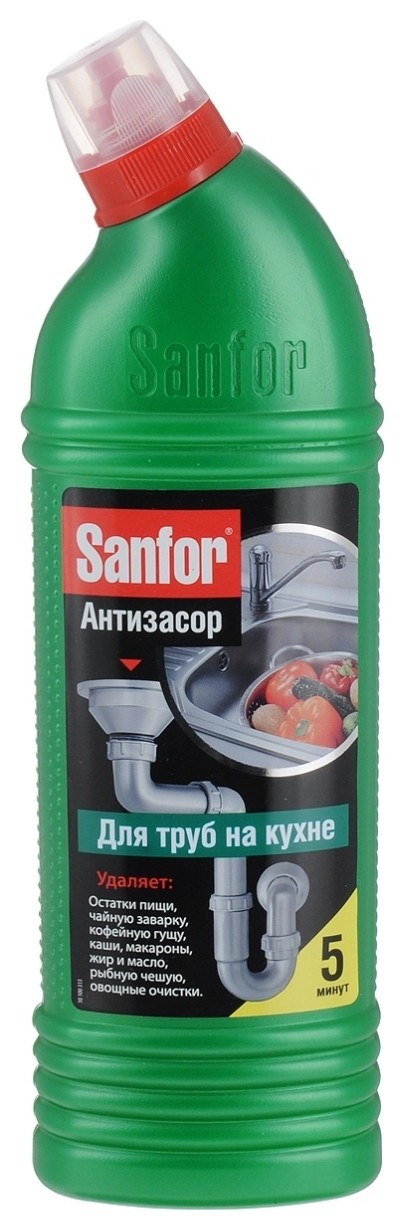 Средство для прочистки труб на кухне  Sanfor