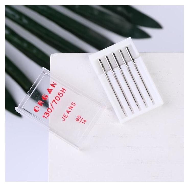 Иглы для бытовых швейных машин, для джинсы, №90/14, 5 шт Organ