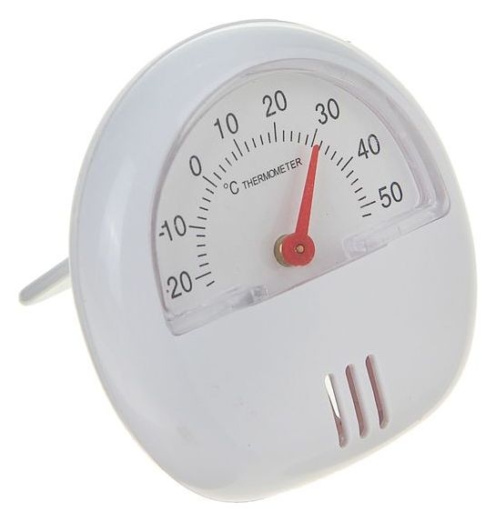 Термометр механический универсальный, крепление магнит, пластик белый, D 5.5 см