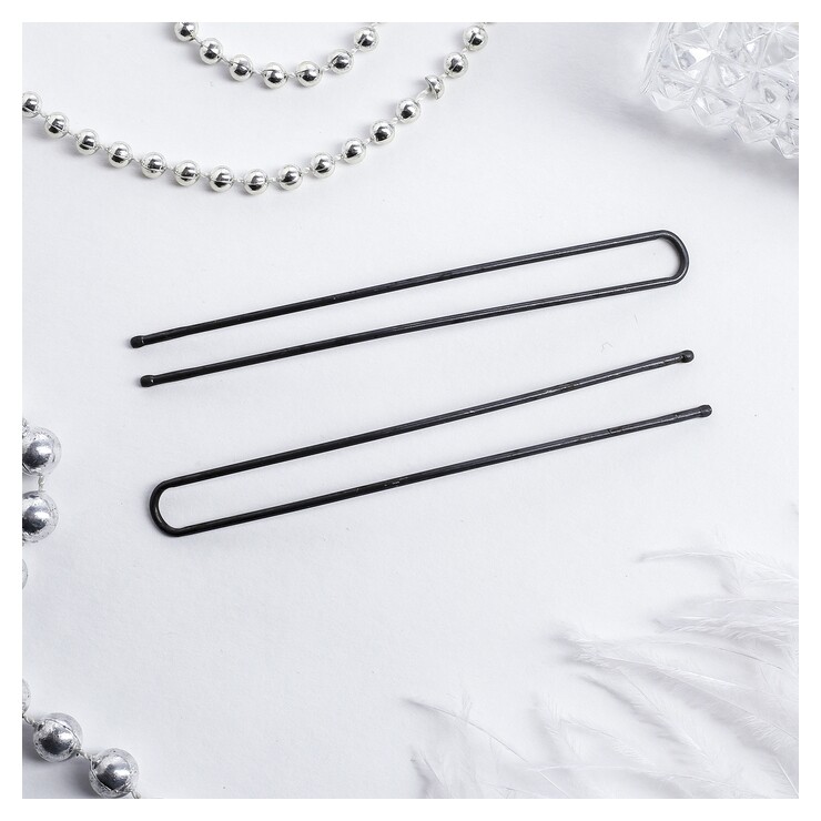 Шпилька для волос "Народная" 8,5 см, чёрная (Набор 10 шт)  