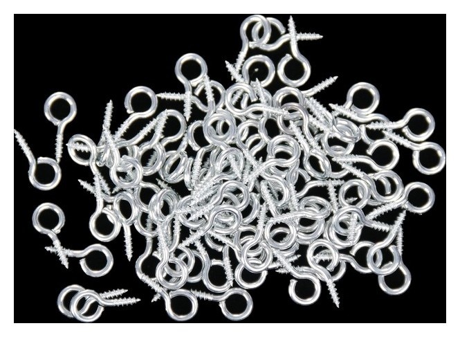 

Винт-глазок для крепления картин, фоторам серебро (Набор 100 шт) 1,4х0,7 см