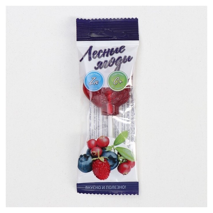 Леденец «Петушок» с витамином С со вкусом лесных ягод, 17 г  Гуслица