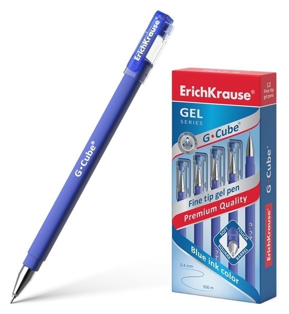 

Ручка гелевая Erich Krause G-cube, узел Fine Tip 0.5 мм, чернила синие, с покрытием Soft Touch с квадратным сечением корпуса, длина линии письма 500 метров