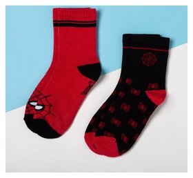 Набор носков "Человек-паук" 2 пары, красный/чёрный, 14-16 см Marvel Comics