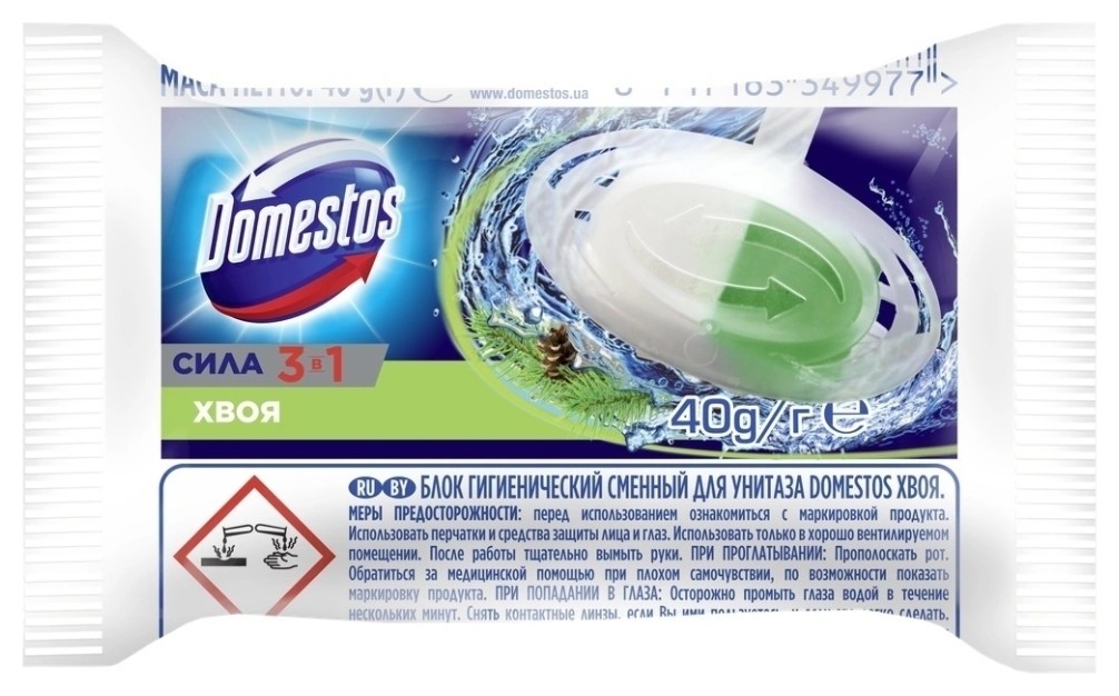 Сменный блок гигиенический для унитаза 3 в 1 Domestos