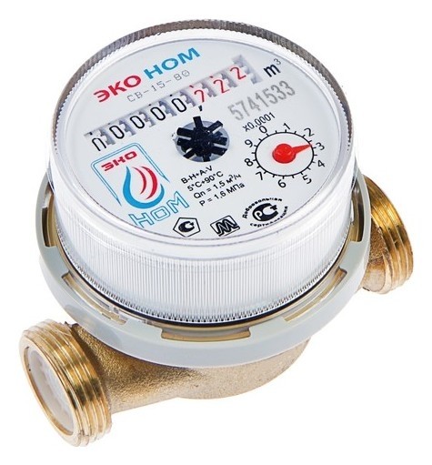 

Счетчик воды «Эко ном» св-15-80, универсальный, 1/2", с комплектом присоединения